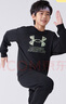 安德玛（Under Armour）男童加绒卫衣秋冬舒适套头长袖休闲上衣244103110 黑色 160cm  实拍图