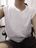 遥渠（YAO QU）夏季纯色背心男潮牌帅气短袖宽松圆领体恤ins港风百搭运动坎肩 白色 XL【110-130】 实拍图