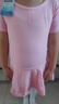 驰动儿童舞蹈服女童练功服春夏短袖考级服装连体服棉芭蕾舞裙粉色2XL 实拍图
