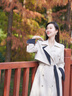 MeetMetro玛依尔女神范收腰风衣外套女2025春季新款气质中长款大衣 杏色【现货闪电发】 S 实拍图