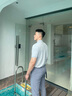 BOSS【父亲节礼物】【100%棉 珠地布】男士夏高尔夫运动短袖Polo衫 001-黑色 L 实拍图
