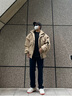 NYING美式工装棉服男冬季新款高街潮牌炸街加厚保暖棉衣外套宽松棉袄子 M9066黑色 XL 130-150斤 实拍图