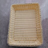 钢盾仿藤编织篮零食展示筐市陈列水果篮子藤编面包篮收纳筐 40*30*8米色 实拍图