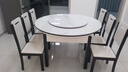 淘邦岩板餐桌椅子全套 折叠餐桌可变圆桌中小户型家用吃饭桌子 12MM岩板-黑白框架205木椅 1.35m 一桌六椅 实拍图