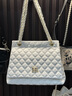 HR赫莲娜女包轻奢高级感大容量女包菱格链条包托特包经典单肩斜挎包 白色 实拍图