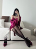 绫天生丝滑「幽雅」性感蕾丝纯欲轻熟凉感睡衣女修身睡袍夏 Black黑色-「幽」蕾丝拼接睡裙 L 「168cm~178cm」 实拍图