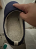 内泊（NEIBO）【抑菌防臭】乳胶棉拖鞋女冬季大码男士家居防滑软底保暖羊毛蓝40 实拍图