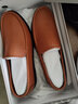 红蜻蜓春款男士时尚豆豆鞋男士休闲皮鞋舒适套脚休闲男鞋WTA5590 桔红色 42 实拍图