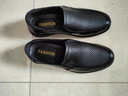 戈耐（GENAI）休闲皮鞋男士真皮商务男鞋子男防滑透气老人正装老年人父亲爸爸鞋 黑色【镂空】真皮凉鞋男夏季透气 39码 245mm 实拍图
