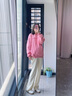 Jret春秋女装2025年新款簿款穿搭女神范炸街时尚卫衣女两件套装女加绒 粉色卫衣+杏色裤子套装/不加绒 M 建议(90-105斤) 实拍图