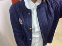 Navigare意大利小帆船女士毛衣秋冬季新款纯绵羊毛长袖开衫通勤保暖外套男 海军蓝 M 实拍图