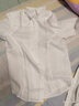 极麻夏季白色清新小翻领长袖纯亚麻衬衫男士休闲宽松棉麻衬衣男装 白色 码偏大 S 实拍图