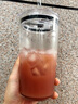 良工匠意 带吸管水杯子大人大容量冰美冷萃咖啡杯水果牛奶茶杯耐热玻璃杯网红ins风透明少女心带盖奶昔杯 550ml圆形logo款（吸管杯套） 实拍图