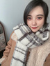 万物生围巾冬季女白色格子韩系氛围感灰色情侣秋冬配大衣时尚披肩 实拍图