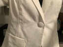 NY-RCE2025夏季棉麻小西装外套女秋季薄款英伦风休闲百搭压麻小西服七分 白色(七分袖) L 实拍图