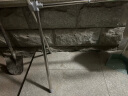 奥誉X型不锈钢伸缩晾衣架折叠落地可移动晒被挂衣架双杆单杆阳台衣架户外晾晒架 豪华款-浅灰色（铝合金接头） 实拍图