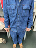 众安凯达夏季牛仔工作服套装男薄款工装厂服结实耐磨透气吸汗工人劳保工服 简约纽扣款套装 XL (175) 实拍图