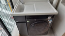 四季沐歌 太空铝洗衣机一体柜阳台伴侣卫生间洗手洗漱台盆带洗衣槽搓板 110CM(左盆)铁灰石-灰盆 实拍图