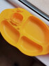 MARCUS&MARCUS吸盘餐盘 宝宝分格餐盘一体式防摔餐饮分餐盘儿童餐具 （餐盘+围兜+叉勺）黄色 实拍图