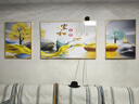 诗六艺家饰客厅装饰画北欧现代简约沙发背景墙挂画三联画大气轻奢壁画晶瓷画 家和富贵A（铝合金外框） 镶钻画左右60*80+中间120*80亮面 实拍图