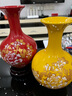 傲世景德镇陶瓷器中式红色花瓶工艺品客厅摆件办公室博古架装饰品礼物 帝王黄牡丹赏瓶+底座 实拍图