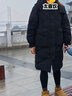 雅鹿官方羽绒服女士2024冬季新款保暖加厚中长款韩版时尚连帽防寒外套 黑色 160 实拍图