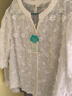 茵曼（INMAN）【夏季新品】夏装新款文艺复古纯棉波浪边素雅绣花少女可爱衬 云朵白 M 实拍图