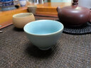 凝雅 汝窑茶杯单杯开片可养 冰裂纹汝瓷创意主人杯陶瓷品茗杯茶盏茶碗 凝雅斗笠杯一个（天青约55ml） 实拍图