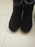 ZHR雪地靴女反绒牛皮靴子女保暖加绒短靴女圆头女靴 P71 黑色 39 实拍图