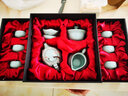 圣炎汝窑茶具套装开片 整套功夫茶具陶瓷 汝瓷茶具套装鸿运当头 天青色 实拍图