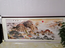 良品大师山水画办公室挂画中式客厅装饰画万里长城靠山图茶室字画风景壁画 五岳独尊A1 80*220cm宣纸锦绫+有机玻璃+红褐色实木框（热卖款） 实拍图