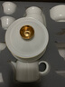 苏氏陶瓷（SUSHI CERAMICS）描金羊脂玉三才盖碗泡茶壶德化陶瓷中国白功夫大套组礼盒装 实拍图