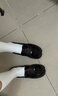 HARUTAHaruta4900日系学生中粗跟圆头英伦风单鞋小皮鞋JK制服鞋乐福鞋女 黑色 38 实拍图