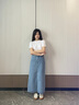 TOMMY JEANS【高腰长裙】春夏女装纯棉美式复古蓝色水洗开叉牛仔半身裙 牛仔蓝1AB S 26 实拍图