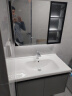 浪鲸（SSWW）卫浴浴室柜除雾智能镜柜自带氛围灯一体陶瓷盆轻奢美式风 80cm含龙头配件(搭透视智能镜柜) 晒单实拍图