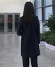 晨芙中长款小西装外套女气质职业套装时尚风衣大衣商务西服正装工作服 藏蓝色风衣单件 XL 建议110-122斤 实拍图