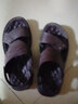 老人头沙滩鞋男夏季气垫凉鞋男真皮按摩两穿拖鞋头层牛皮透气软皮新款鞋 32159棕色-轻奢压纹款 38 【鞋码偏大，脚瘦请买小一码】 实拍图