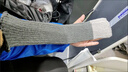 明月归针织袜套春秋毛线撞色拼接腿套简约百搭堆堆袜灰色保暖袜套小腿袜 小腿袜 灰色 1双 实拍图