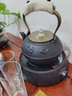 龙颜堂日本进口铁壶煮茶炉电陶炉煮茶器泡茶壶铸铁壶煮茶烧水壶泡茶专用 朱雀 银钮款1.2L 实拍图