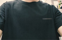 季言夏季250g厚实重磅冰感纯棉短袖t恤男夏美式汗衫男卡其色纯色半袖 黑色（250G重磅长绒棉） XL 实拍图