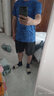 FNMM运动套装男短袖夏季休闲两件套健身服大码宽松短裤t恤跑步速干衣 蓝衣黑裤 XXXL（140-160斤） 实拍图