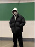 笺罗（JIANLUO）棉服男加厚秋冬季晋江羽宽松棉衣绒服袄子休闲大码面包外套男 黑色 2XL 实拍图