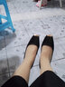 达芙妮方头中跟粗跟浅口单鞋女百搭舒适小皮鞋女上班职业工作鞋女4622101001 黑色 36  实拍图