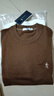 与狼共舞【绵羊毛】秋冬经典人标保暖毛衣男圆领长袖毛衫 306棕色 175  实拍图