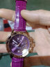 古欧（GUOU） 女士手表时尚品牌潮流女表学生韩版女生手表简约个性大表盘多功能防水石英表网红同款手表 皮带紫 实拍图