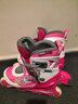 米高溜冰鞋儿童全闪光轮直排轮旱冰鞋轮滑鞋可调尺码S1【培训适用】 全闪粉色鞋+K7头盔+PE1护具+包 M (31-34)5-9岁 实拍图