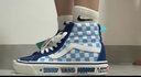 VANS范斯官方 SK8-Hi克莱因蓝棋盘格安纳海姆元气卡通风板鞋 蓝色/蓝白棋盘格 36.5 实拍图