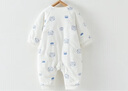 童泰秋冬0-6月婴儿男女宝宝衣服蝴蝶哈衣连体衣 TS23D164 蓝色 66 实拍图
