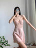 浪莎睡裙女性感蕾丝带胸垫睡衣秋季有钢圈聚拢露背纯色吊带睡裙家居服 实拍图