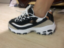 斯凯奇（Skechers）女鞋熊猫鞋2026秋季新款运动鞋网面透气休闲鞋厚底增高女款老爹鞋 黑金撞色-BKGD/四季款 带图买家秀返10 36.5 (235mm) 实拍图